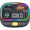 АЗП FM модулятор WIWU QC031 MP3 Car PD20W+QC3.0 (2USB-A/1C) Black
