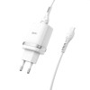 МЗП Hoco C12Q Smart QC3.0 18W (1USB-A) + кабель USB to MicroUSB Білий