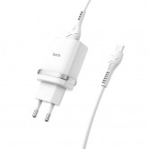 СЗУ Hoco C12Q Smart QC3.0 18W (1USB-A) + кабель USB to MicroUSB Белый СЗУ Hoco C12Q Smart QC3.0 18W (1USB-A) + кабель USB to MicroUSB Белый
