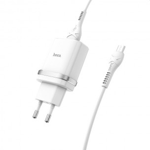 МЗП Hoco C12Q Smart QC3.0 18W (1USB-A) + кабель USB to MicroUSB Білий МЗП Hoco C12Q Smart QC3.0 18W (1USB-A) + кабель USB to MicroUSB Білий