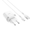 МЗП Hoco C12Q Smart QC3.0 18W (1USB-A) + кабель USB to MicroUSB Білий