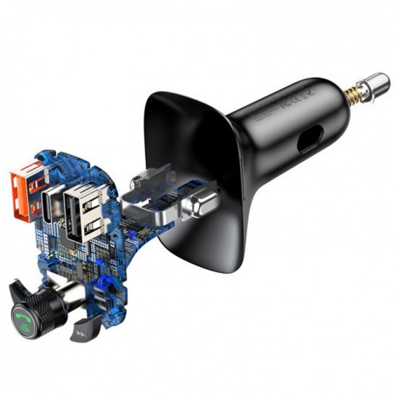 АЗП FM модулятор Baseus S-13 36W (2USB-A/1C) (CCMT000101) Чорний АЗП FM модулятор Baseus S-13 36W (2USB-A/1C) (CCMT000101) Чорний