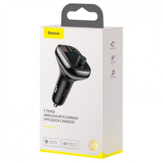 АЗП FM модулятор Baseus S-13 36W (2USB-A/1C) (CCMT000101) Чорний АЗП FM модулятор Baseus S-13 36W (2USB-A/1C) (CCMT000101) Чорний