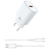 МЗП WIWU G006 Essen QC3.0 18W GaN (1USB-A) + кабель USB to Type-C White
