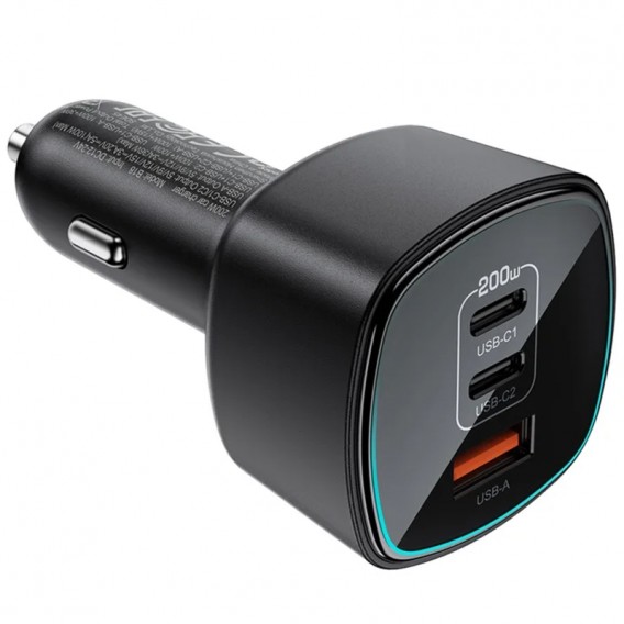 АЗП Acefast B18 PD100W+QC3.0 total 200W (1USB-A/2C) Black АЗП Acefast B18 PD100W+QC3.0 total 200W (1USB-A/2C) Black
