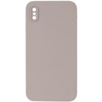 Чохол Silk Square Full Camera Protective (AA) NO LOGO для Apple iPhone X / XS (5.8") Сірий / Light Grey