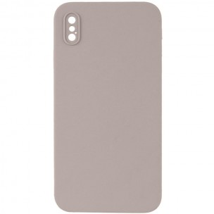 Чохол Silk Square Full Camera Protective (AA) NO LOGO для Apple iPhone X / XS (5.8") Сірий / Light Grey