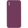 Чохол Silk Square Full Camera Protective (AA) NO LOGO для Apple iPhone X / XS (5.8") Бордовий / Maroon