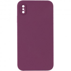 Чехол Silk Square Full Camera Protective (AA) NO LOGO для Apple iPhone X / XS (5.8") Бордовый / Maroon