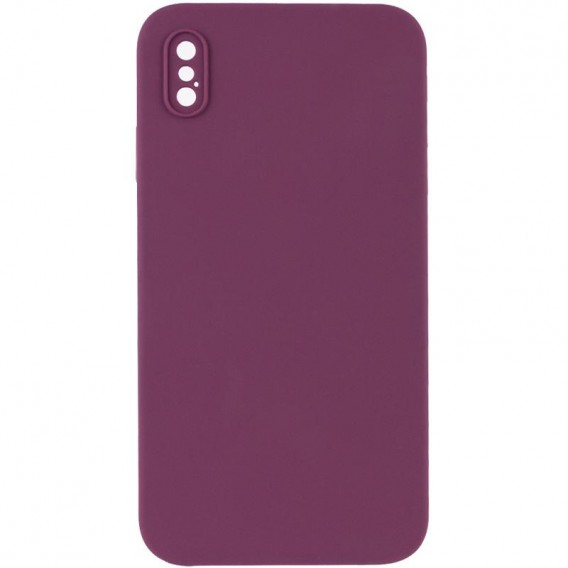 Чохол Silk Square Full Camera Protective (AA) NO LOGO для Apple iPhone X / XS (5.8") Бордовий / Maroon