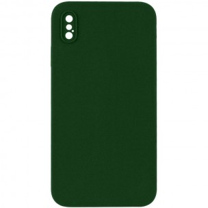 Чохол Silk Square Full Camera Protective (AA) NO LOGO для Apple iPhone X / XS (5.8") Зелений / Army green
