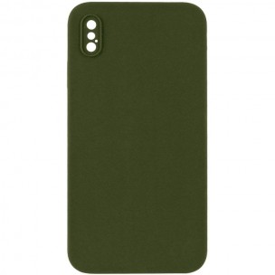 Чохол Silk Square Full Camera Protective (AA) NO LOGO для Apple iPhone X / XS (5.8") Зелений / Dark Olive