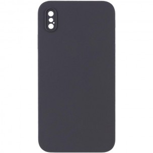 Чохол Silk Square Full Camera Protective (AA) NO LOGO для Apple iPhone X / XS (5.8") Сірий / Dark Gray