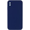 Чохол Silk Square Full Camera Protective (AA) NO LOGO для Apple iPhone X / XS (5.8") Темно-синій / Midnight blue