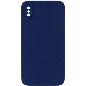 Чохол Silk Square Full Camera Protective (AA) NO LOGO для Apple iPhone X / XS (5.8") Темно-синій / Midnight blue
