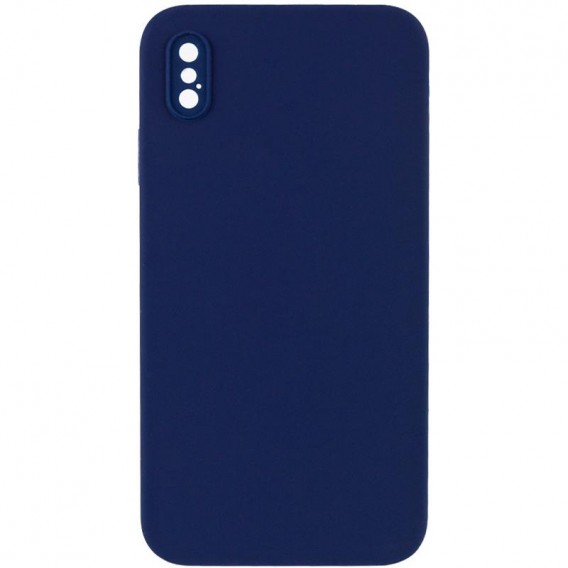 Чохол Silk Square Full Camera Protective (AA) NO LOGO для Apple iPhone X / XS (5.8") Темно-синій / Midnight blue