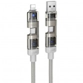 Дата кабель Hoco U151 Goldsmith 4in1 Type-C to USB/Type-C to Lightning 240W (1.2m) Gray Дата кабель Hoco U151 Goldsmith 4in1 Type-C to USB/Type-C to Lightning 240W (1.2m) Gray