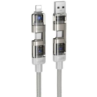 Дата кабель Hoco U151 Goldsmith 4in1 Type-C to USB/Type-C to Lightning 240W (1.2m) Gray Дата кабель Hoco U151 Goldsmith 4in1 Type-C to USB/Type-C to Lightning 240W (1.2m) Gray