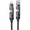 Дата кабель Hoco U151 Goldsmith 4in1 Type-C to USB/Type-C to Lightning 240W (1.2m) Black
