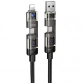 Дата кабель Hoco U151 Goldsmith 4in1 Type-C to USB/Type-C to Lightning 240W (1.2m) Black Дата кабель Hoco U151 Goldsmith 4in1 Type-C to USB/Type-C to Lightning 240W (1.2m) Black