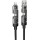 Дата кабель Hoco U151 Goldsmith 4in1 Type-C to USB/Type-C to Lightning 240W (1.2m) Black