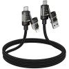 Дата кабель Hoco U151 Goldsmith 4in1 Type-C to USB/Type-C to Lightning 240W (1.2m) Black