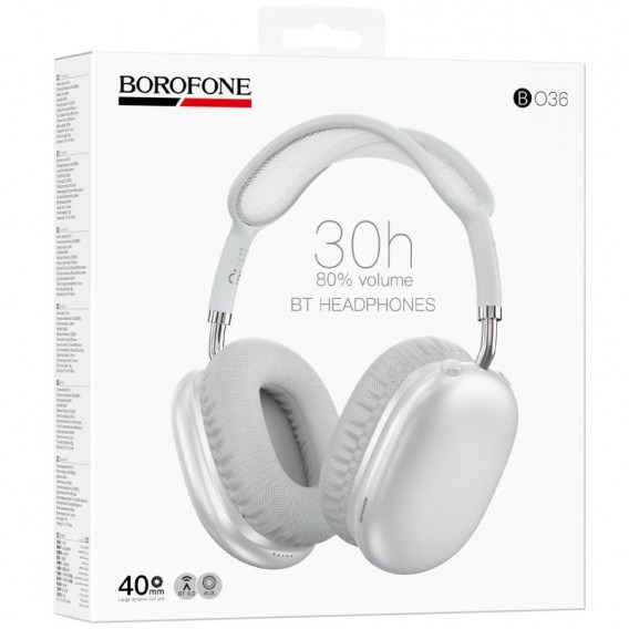 Накладні бездротові навушники Borofone BO36 Tone Silver Накладні бездротові навушники Borofone BO36 Tone Silver