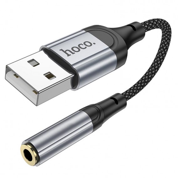 Перехідник Hoco LS36 Fresh USB to 3,5 AUX Black Перехідник Hoco LS36 Fresh USB to 3,5 AUX Black