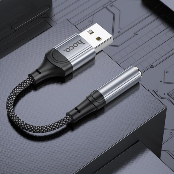 Перехідник Hoco LS36 Fresh USB to 3,5 AUX Black Перехідник Hoco LS36 Fresh USB to 3,5 AUX Black