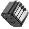 Мережевий універсальний перехідник Hoco AC5 Level 2USB+Socket Black