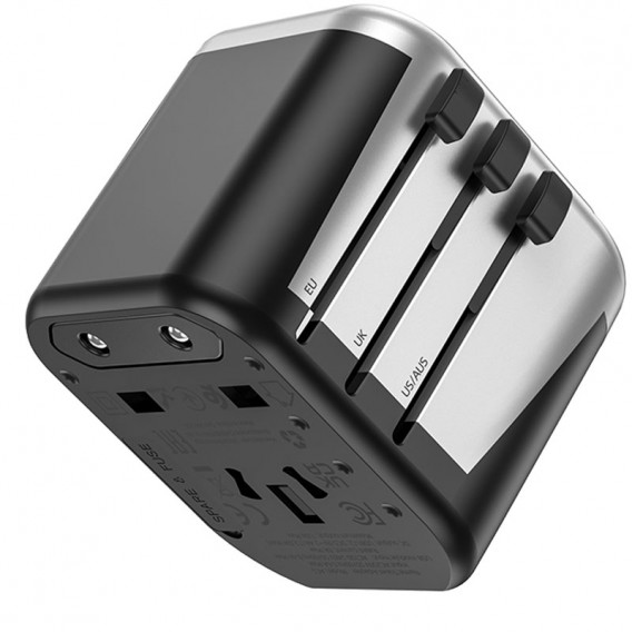 Мережевий універсальний перехідник Hoco AC5 Level 2USB+Socket Black Мережевий універсальний перехідник Hoco AC5 Level 2USB+Socket Black