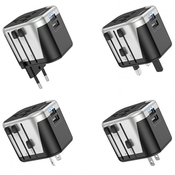 Мережевий універсальний перехідник Hoco AC5 Level 2USB+Socket Black Мережевий універсальний перехідник Hoco AC5 Level 2USB+Socket Black