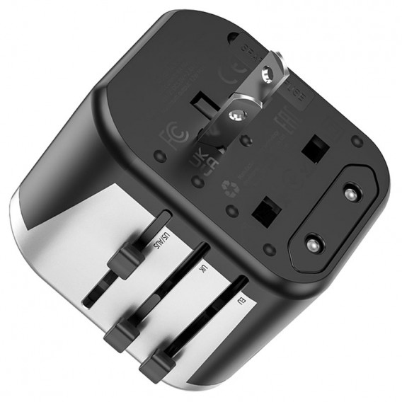 Мережевий універсальний перехідник Hoco AC5 Level 2USB+Socket Black Мережевий універсальний перехідник Hoco AC5 Level 2USB+Socket Black