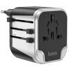 Мережевий універсальний перехідник Hoco AC5 Level 2USB+Socket Black
