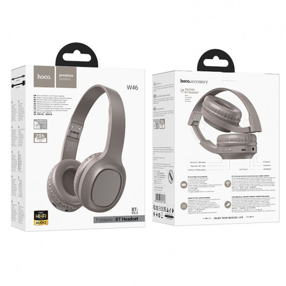 Накладні бездротові навушники Hoco W46 Charm Brown Накладні бездротові навушники Hoco W46 Charm Brown