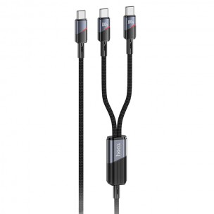 Дата кабель Hoco U139 Type-C to Type-C/Type-C 100W (1.2m) Black