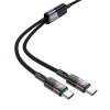 Дата кабель Hoco U139 Type-C to Type-C/Type-C 100W (1.2m) Black