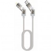 Дата кабель Amaya ACD-390 4in1 Type-C to Lightning/Type-C to USB 240W (1m) Biege Дата кабель Amaya ACD-390 4in1 Type-C to Lightning/Type-C to USB 240W (1m) Biege