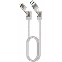 Дата кабель Amaya ACD-390 4in1 Type-C to Lightning/Type-C to USB 240W (1m) Biege Дата кабель Amaya ACD-390 4in1 Type-C to Lightning/Type-C to USB 240W (1m) Biege