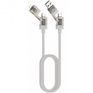 Дата кабель Amaya ACD-390 4in1 Type-C to Lightning/Type-C to USB 240W (1m) Biege Дата кабель Amaya ACD-390 4in1 Type-C to Lightning/Type-C to USB 240W (1m) Biege