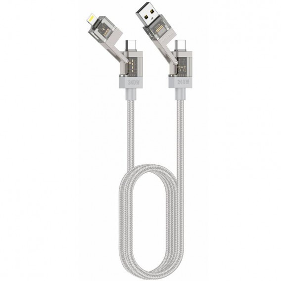 Дата кабель Amaya ACD-390 4in1 Type-C to Lightning/Type-C to USB 240W (1m) Biege
