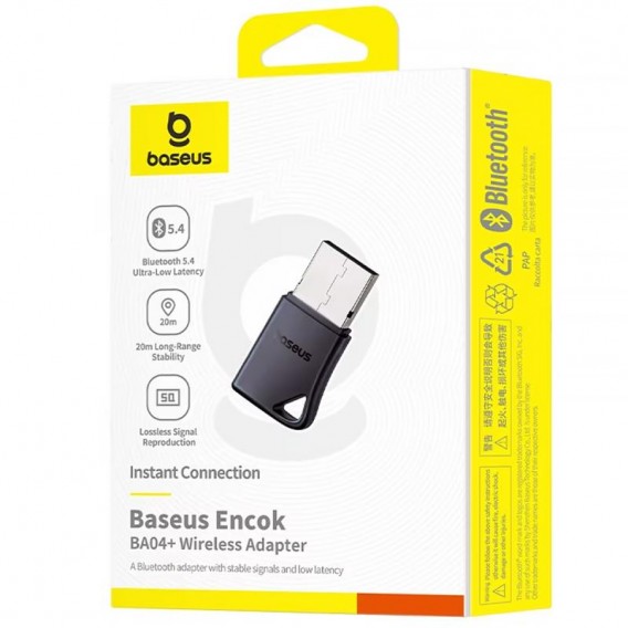 Bluetooth адаптер Baseus BA04+ (A10082600121) Black Bluetooth адаптер Baseus BA04+ (A10082600121) Black