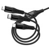 Дата кабель Hoco X123 Victory 6in1 USB/Type-C to Lightning/Type-C/MicroUSB 3A (1m) Black
