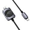 Дата кабель Hoco CW66 2in1 Type-C to iWatch/Type-C PD100W (1.2m) Black