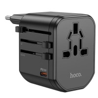 Сетевой универсальный переходник Hoco AC15 Walker PD20W+QC3.0 (2USB-A/1C) (EU) Black Сетевой универсальный переходник Hoco AC15 Walker PD20W+QC3.0 (2USB-A/1C) (EU) Black
