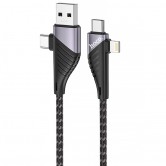 Дата кабель Hoco U95 Freeway 4in1 USB/Type-C to Type-C/Lightning 60W (1.2m) Black Дата кабель Hoco U95 Freeway 4in1 USB/Type-C to Type-C/Lightning 60W (1.2m) Black