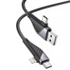 Дата кабель Hoco U95 Freeway 4in1 USB/Type-C to Type-C/Lightning 60W (1.2m) Black