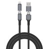 Дата кабель WIWU C085 Raptor Pro 4in1 Type-C to USB/Type-C to Lightning 240W (1.2m) Black