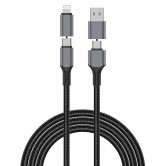 Дата кабель WIWU C085 Raptor Pro 4in1 Type-C to USB/Type-C to Lightning 240W (1.2m) Black Дата кабель WIWU C085 Raptor Pro 4in1 Type-C to USB/Type-C to Lightning 240W (1.2m) Black