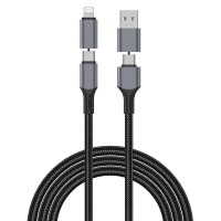 Дата кабель WIWU C085 Raptor Pro 4in1 Type-C to USB/Type-C to Lightning 240W (1.2m) Black Дата кабель WIWU C085 Raptor Pro 4in1 Type-C to USB/Type-C to Lightning 240W (1.2m) Black